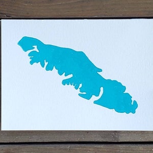 Vancouver Island greeting card linocut block print handmade paper Home Westcoastkitsch