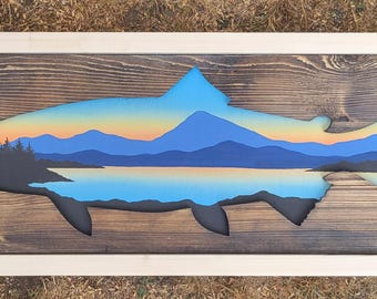 Nile Creek North Qualicum Beach salmon Vancouver Island reclaimed acrylic painting