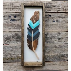 Feather Vancouver Island Westcoastkitsch hand painted nursery rustic woodreclaimed home decor decoration west coast BC cutout scrollsaw