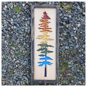 Arte mural de madera de árbol de Sitka hecho a mano: madera recuperada de la isla de Vancouver (6x24)