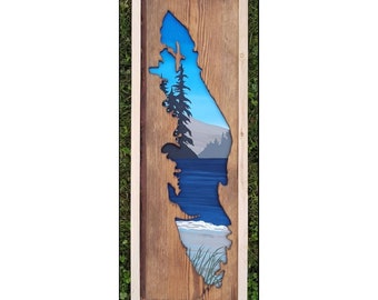 Reclaimed Wood MacKenzie Beach Art: Tofino Vancouver Island