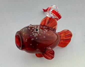 Handmade Hollow Glass Fish Ornament