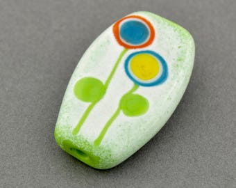 Spring Blooms Large Floral Focal Bead