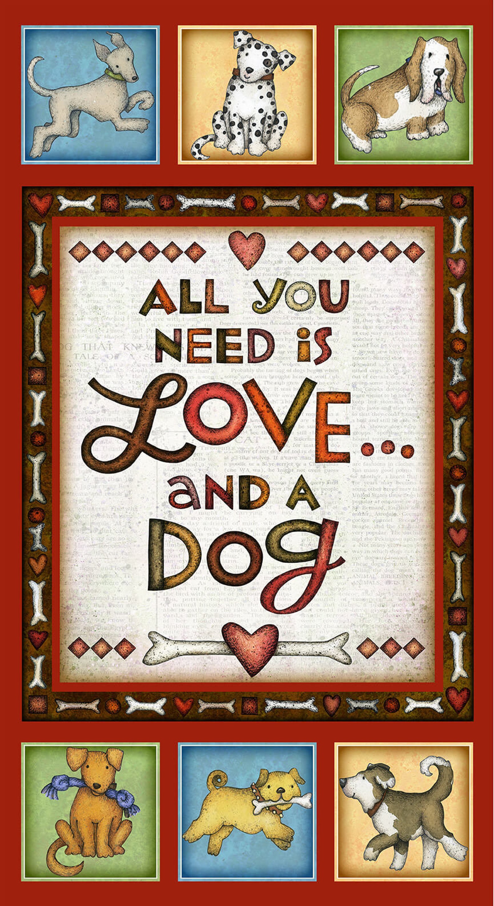 Dog Quilt Fabric Panel Print With Puppy Pictures And Best Etsy