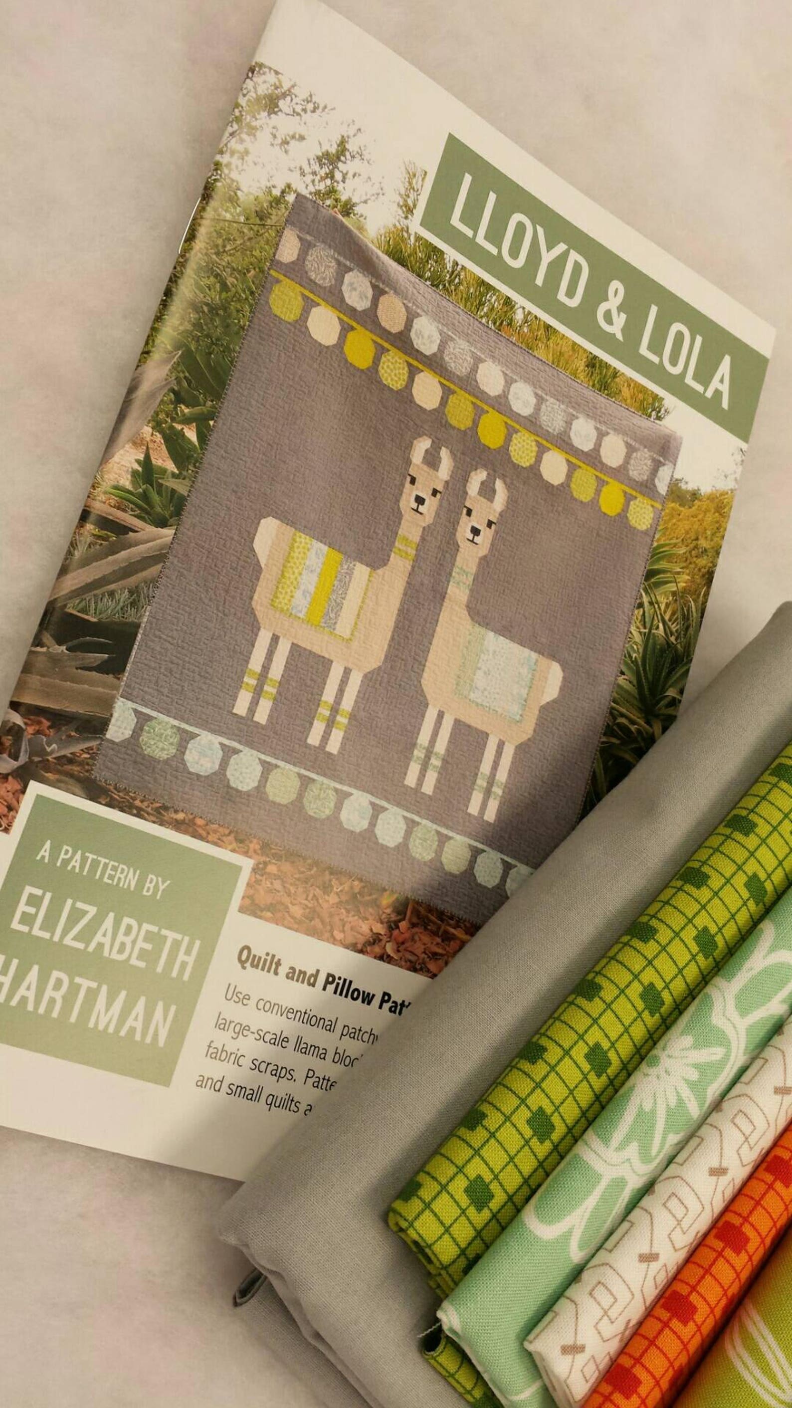 Modern Llama Quilt Kit. Fabric And Pattern For Pieced Animal Etsy