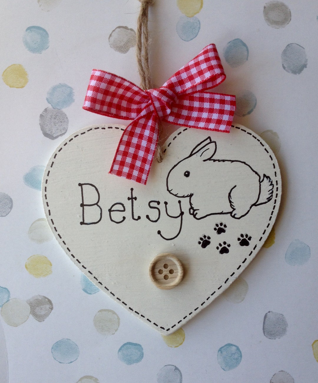 Labelled Rabbit Heart Personalized Rabbit Sign: Handmade Heart Wooden Plaque - Etsy