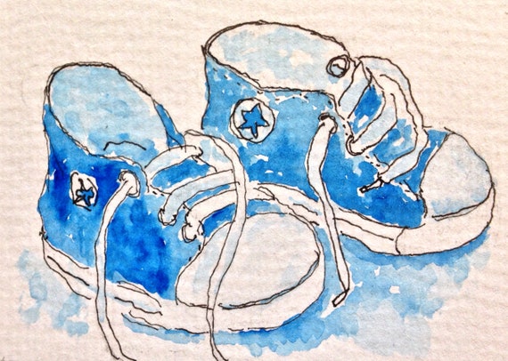 blue converse trainers