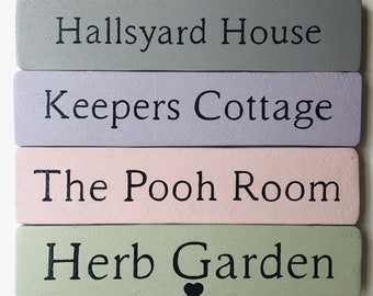Letrero de madera pintado personalizado nombre casa jardín exterior puerta nombre placa personalizada