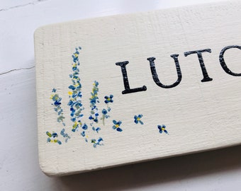 Hand Painted Wooden House Sign, Wildflower Cottage Garden Plaque