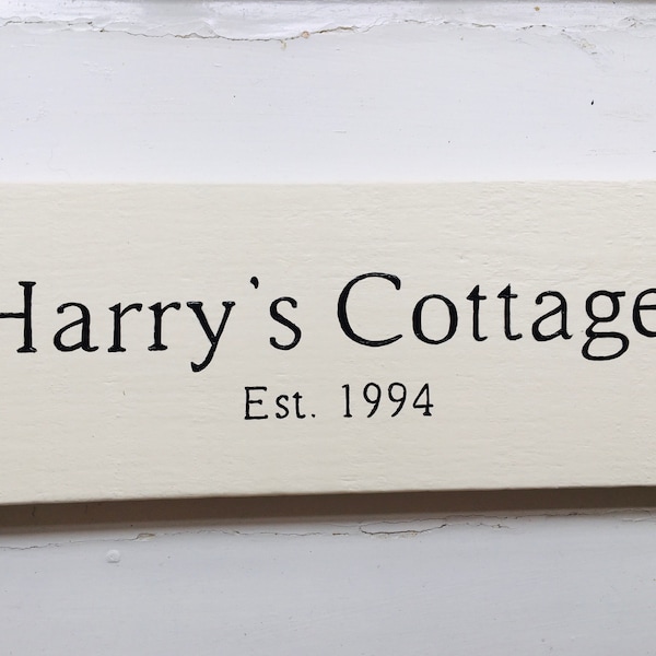 Personalised Painted Wooden Sign House Garden Outdoor Name Plaque Custom
