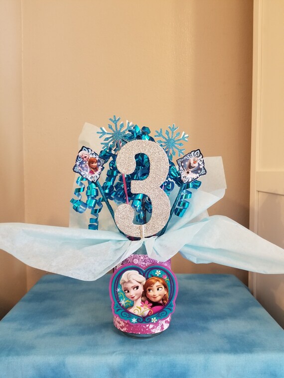 Frozen Birthday Party Princess Centerpiece Elsa And Anna Etsy