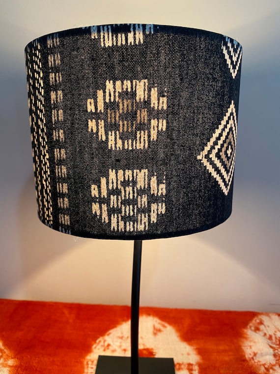 Lampshade - African Home Decor- African  Drum Lampshade- Boho Home Decor-  Modern MudCloth-Tribal- Handmade