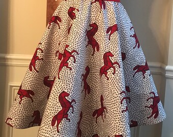 African Print Lined Circle Skirt- Ankara Skirt-Custom Made- Made to Order -