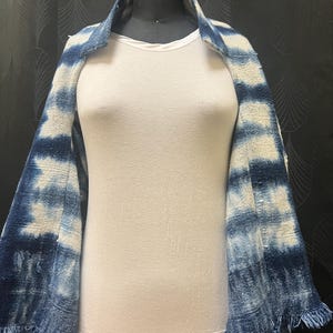 Indigo Tie Dye  MudCloth Shrug- Blue MudCloth Bolero-Bogalon Shrug- Authentic  MudCloth Shrug-  Bell Sleeves- Stand-up Collar