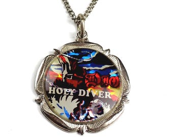 Vintage 1980s/80s Dio Holy Diver Album Cover Pewter Pendant/Necklace