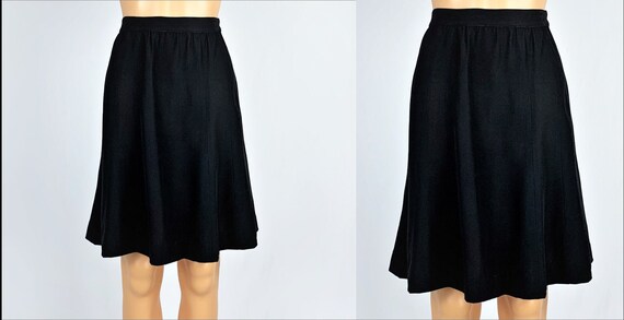 Vintage 1940s/40s Black Rayon Crepe Skirt