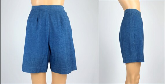 Vintage 1940s/40s Chambray High Waisted Cotton Sho