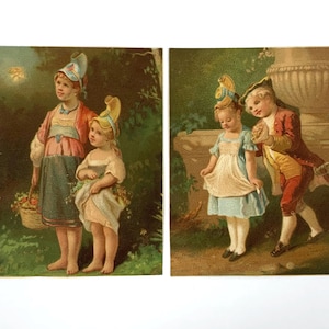 Vintage/antiek 19e eeuw Franse kinderen Victoriaanse Trade Card Lot