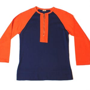 Camiseta/jersey vintage de los años 70 de Montgomery Ward con cremallera frontal para hombre.