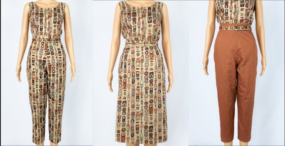 Vintage 1950s/50s Deadstock Tiki Novelty Print Re