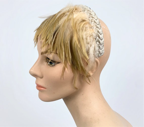 Vintage 1940s/40s Blonde Feather Headband/Fascina… - image 6