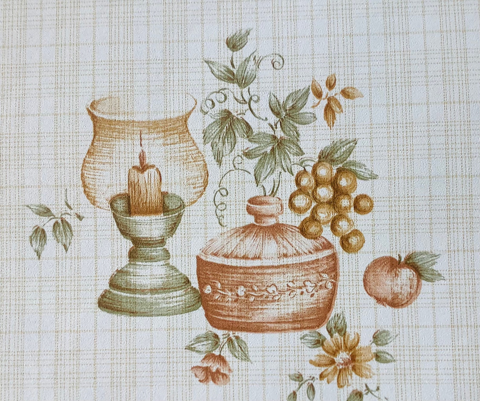 Stunning vintage 1950s kitchen wipeable wallpaper sold by