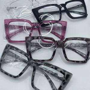 Oversized chic reading sunglasses , magnification strength +1.50  #15