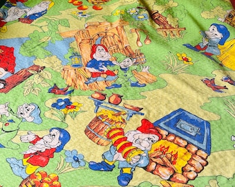 vintage Snow White and the seven dwarfs cotton  fabric ideal for upholstery or dress making