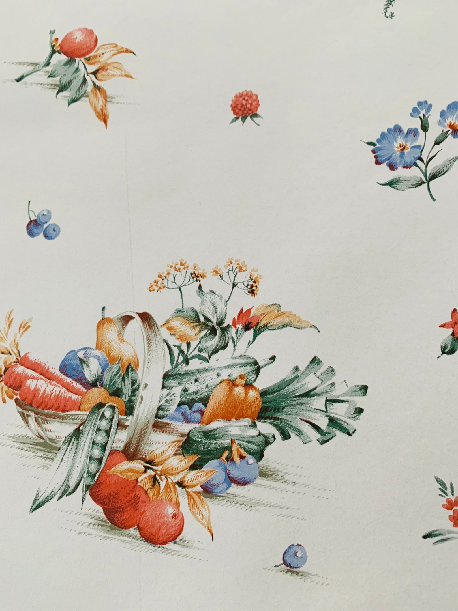 Stunning vintage 1950s kitchen wipeable wallpaper sold by