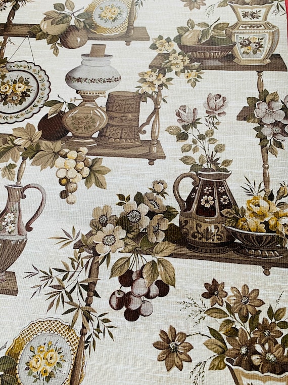 Stunning vintage 1950s kitchen wipeable wallpaper sold by