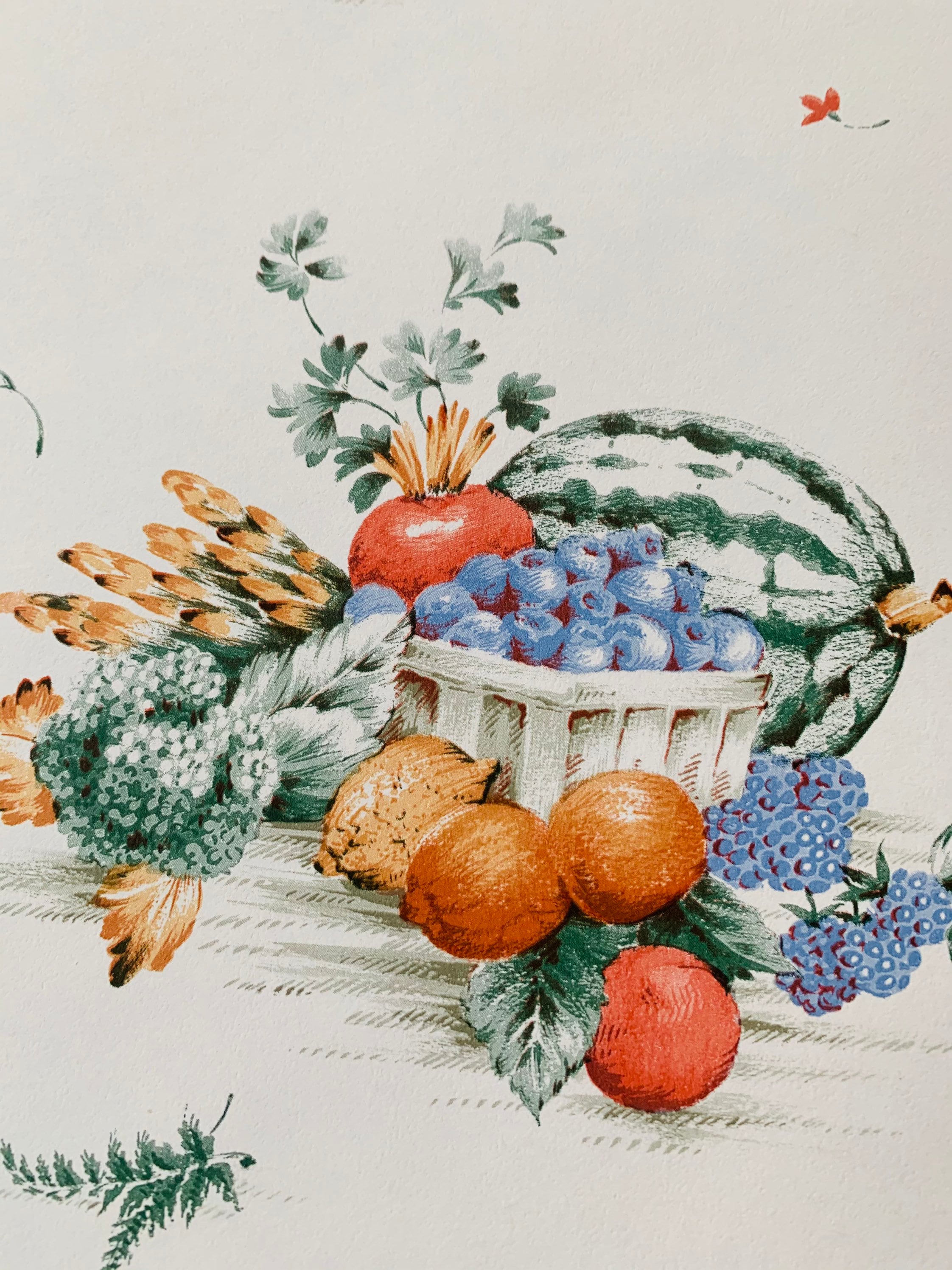 Stunning vintage 1950s kitchen wipeable wallpaper sold by