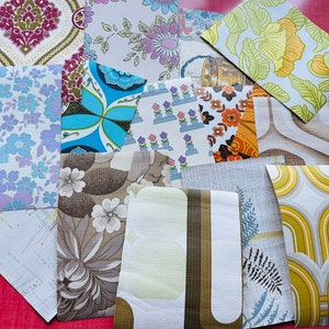 vintage 1950s 60s and 70s wallpaper pieces sold by a5 pieces x15