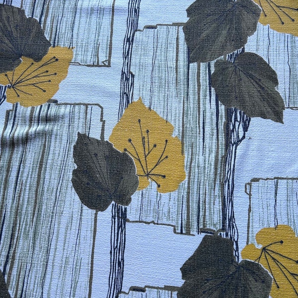 stunning piece of 1950s barkcloth vintage fabric