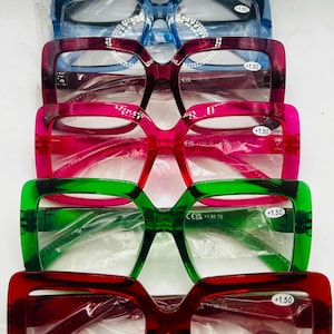 Oversized unisex chic reading glasses , screwless,metal less , magnification strength +1.50 #5