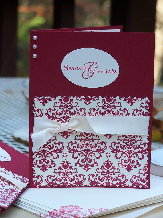 items similar to set of 8 handmade christmas cards with