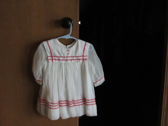 Vintage 1960s Red and White Sailor Dress Size 2 - image 1