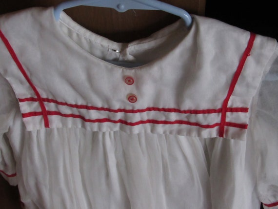 Vintage 1960s Red and White Sailor Dress Size 2 - image 3