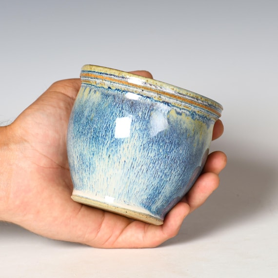 Small Wheel Thrown Flower Bud Vase | Blue Glaze #22
