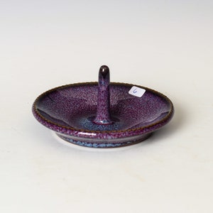 Ring Keeper Holder in Purple Glaze, Handmade Ceramic Unique Jewelry Dish, Clay Trinket Holder 6