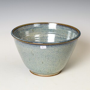 Ceramic Bowl in Blue & White Glaze, Stoneware Cozy Ramen Soup Cereal Serving Bowl 1