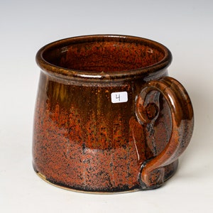 Soup Mug in Red Ash Glaze, Oversized Wide Ceramic Mug, Cappuccino Cereal Ice Cream Bowl SECONDS 4