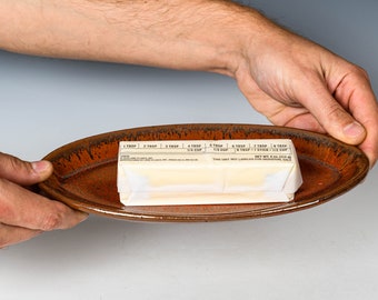 Ceramic Tray in Red Ash Glaze, Cracker / Butter Dish, Catch All