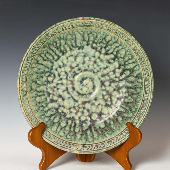 Stoneware Platter, Functional Ceramic Pottery Wall Hanging, Food Safe Plate #32