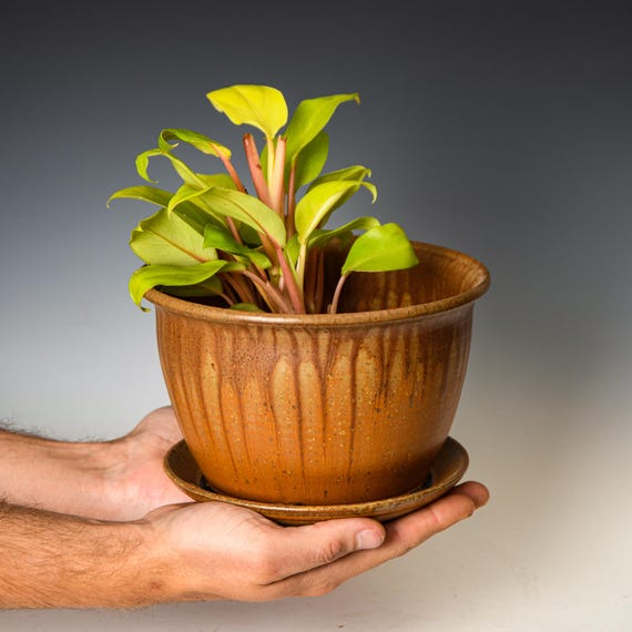 Ceramic Planter with Drainage Holes, Stoneware Plant Pot #564