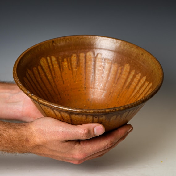 Ceramic Serving / Decorative Bowl in Yellow Ash Glaze #69