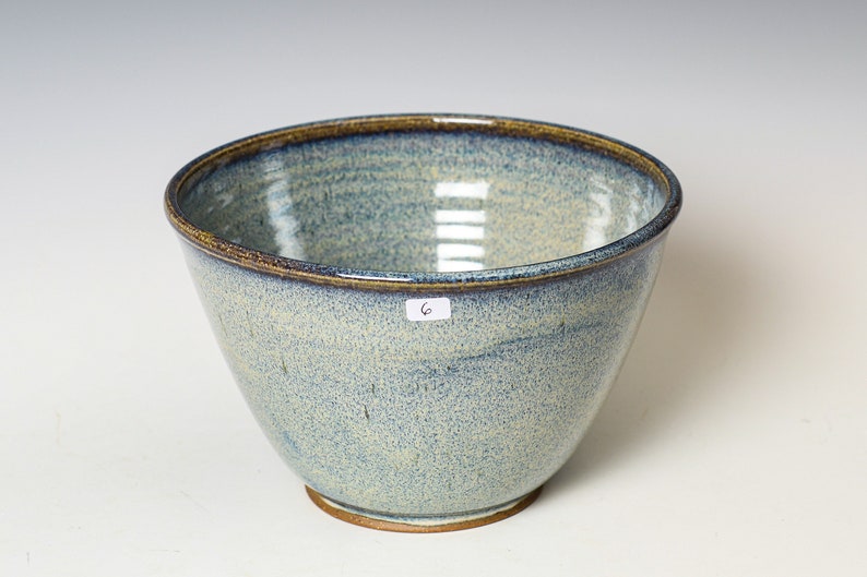 Ceramic Bowl in Blue & White Glaze, Stoneware Cozy Ramen Soup Cereal Serving Bowl 6