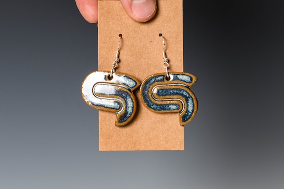 Handmade Ceramic Tribe Print Earrings