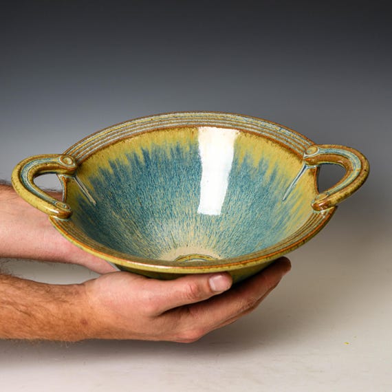 Ceramic Serving / Decorative Bowl in Blue Glaze #63