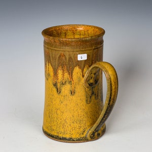 Ceramic Large Mug in Yellow Ash Glaze, Stoneware Pottery Mug image 7