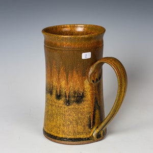 Ceramic Large Mug in Yellow Ash Glaze, Stoneware Pottery Mug image 3